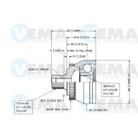 Comprar Juego de articulación, árbol de transmisión de VEMA 18550 a bajo precio de 48,77 €