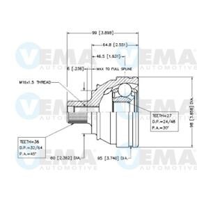 Comprar Juego de articulación, árbol de transmisión de VEMA 18632 a bajo precio de 55,51 €