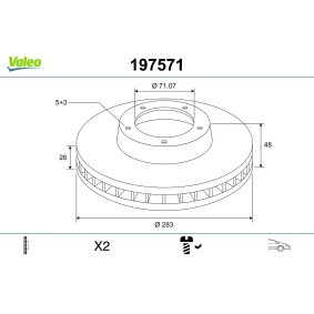 Køb Bremseskive af VALEO 197571 til den lave pris 691,75 DKK