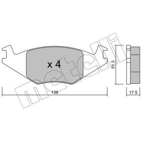 Köp Bromsbelägg av METELLI 22-0047-0 till det låga priset 256,08 kr