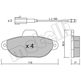 Acquista Kit pastiglie freni da METELLI 22-0059-1 a buon mercato per soli 41,06 €