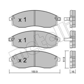 Acquista Kit pastiglie freni da METELLI 22-0306-1 a buon mercato per soli 43,46 €