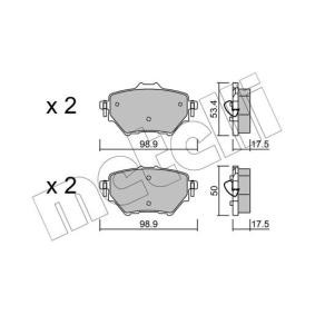 Köp Bromsbelägg av METELLI 22-0987-0 till det låga priset 475,64 kr