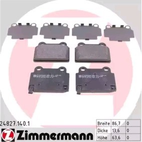 Comprar Juego de pastillas de freno de ZIMMERMANN 24827.140.1 a bajo precio de 73,81 €