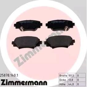 Köp Bromsbelägg av ZIMMERMANN 25878.140.1 till det låga priset 515,52 kr