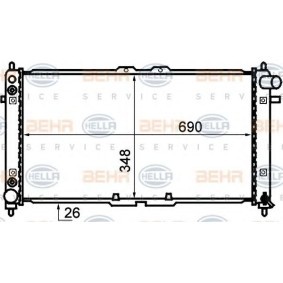 Achetez des Radiateur du moteur HELLA 8MK 376 707-761 à prix pour 125,69 €