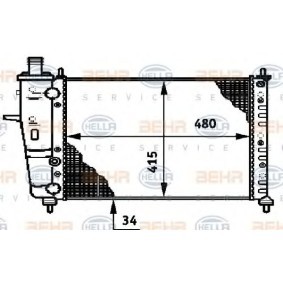 Achetez des Radiateur du moteur HELLA 8MK 376 719-531 à prix pour 114,75 €