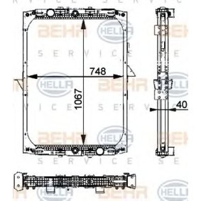 Achetez des Radiateur du moteur HELLA 8MK 376 722-281 à prix pour 780,37 €