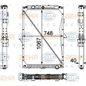 Achetez des Radiateur du moteur HELLA 8MK 376 733-711 à prix pour 714,53 €