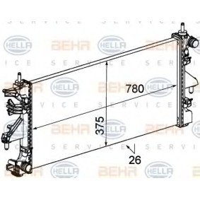 Achetez des Radiateur du moteur HELLA 8MK 376 745-091 à prix pour 299,31 €