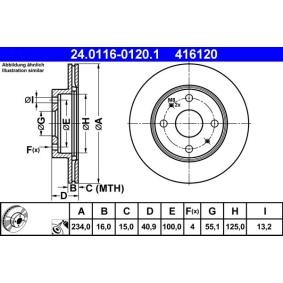 Comprar Disco de freno de ATE 24.0116-0120.1 a bajo precio de 45,21 €
