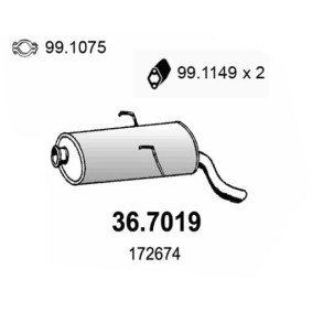 Endschalldämpfer 36.7019 PEUGEOT 405 von ASSO