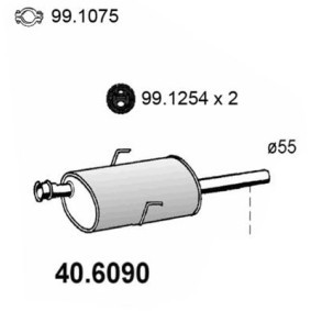 Mittelschalldämpfer von ASSO 40.6090