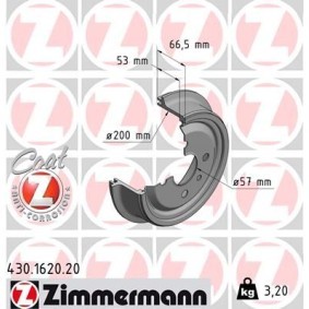 Comprar Tambor de freno de ZIMMERMANN 430.1620.20 a bajo precio de 26,57 €
