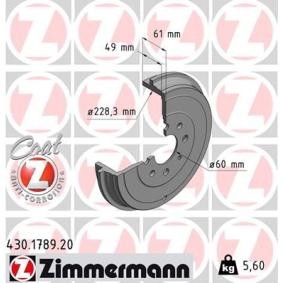 Comprar Tambor de freno de ZIMMERMANN 430.1789.20 a bajo precio de 47,09 €
