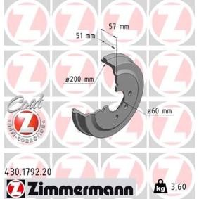 Kjøp Bremsetrommel av ZIMMERMANN 430.1792.20 til den lave prisen 769,15 NOK