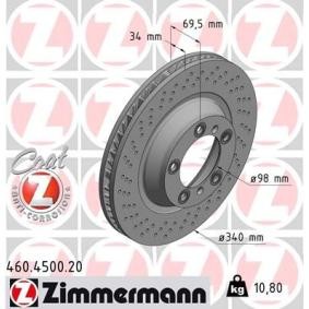 Köp Bromsskiva av ZIMMERMANN 460.4500.20 till det låga priset 2416,48 kr