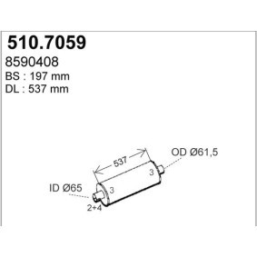 Mittel- / Endschalldämpfer von ASSO 510.7059