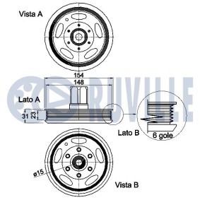 Achetez des Poulie damper (vilebrequin) RUVILLE 516900 à prix pour 250,64 €
