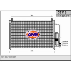 Klimakondensator des Herstellers AHE - Originalware Artikelnummer: 53118