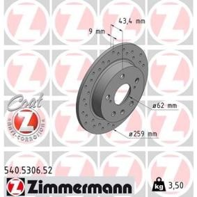 Comprar Disco de freno de ZIMMERMANN 540.5306.52 a bajo precio de 70,84 €