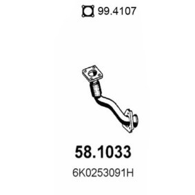 Kjøp Eksosrør av ASSO 58.1033 til den lave prisen 4285,47 NOK