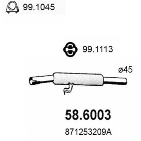 Mittelschalldämpfer 58.6003