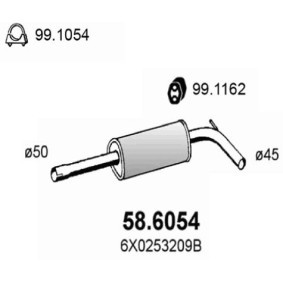 Köp Mittenljuddämpare av ASSO 58.6054 till det låga priset 1497,75 kr