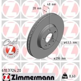 Bremsscheibe 610.3724.20 von ZIMMERMANN günstig für 74,67 € online kaufen