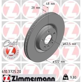 Bremsscheibe 610.3725.20 von ZIMMERMANN günstig für 88,74 € online kaufen