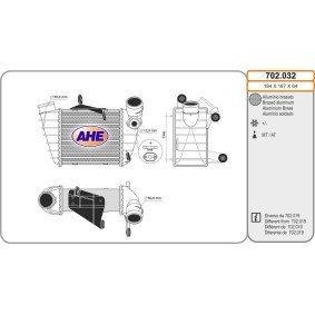 Köp Intercooler av AHE 702.032 till det låga priset 1738,02 kr