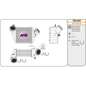 Köp Intercooler av AHE 702.045 till det låga priset 1763,35 kr