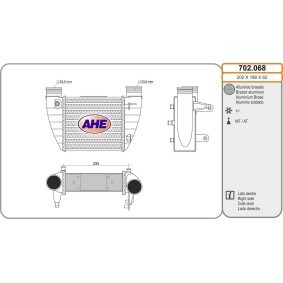 Köp Intercooler av AHE 702.068 till det låga priset 1991,88 kr