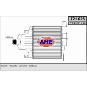 Kjøp Intercooler av AHE 721.026 til den lave prisen 2497,99 NOK