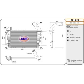Kjøp Intercooler av AHE 721.029 til den lave prisen 2828,91 NOK
