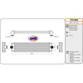Kjøp Intercooler av AHE 723.005 til den lave prisen 2093,69 NOK