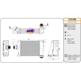 Köp Intercooler av AHE 723.055 till det låga priset 1715,18 kr