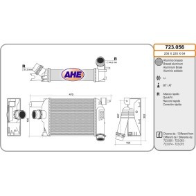 Köp Intercooler av AHE 723.056 till det låga priset 1746,75 kr