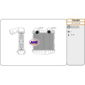 Kjøp Intercooler av AHE 734.001 til den lave prisen 1934,59 NOK