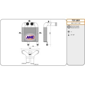 Köp Intercooler av AHE 737.001 till det låga priset 2948,56 kr