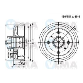 Bremstrommel 801129 von VEMA günstig für 54,40 € online kaufen
