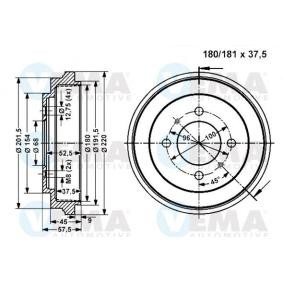 Bremstrommel 801185 von VEMA günstig für 59,61 € online kaufen
