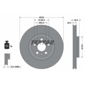 Comprar Disco de freno de TEXTAR 92287405 a bajo precio de 67,28 €