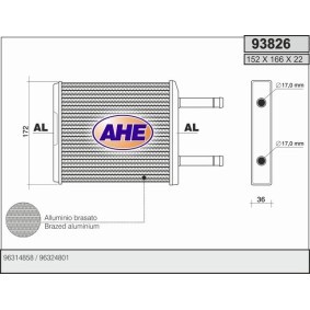 Compre Permutador de calor, aquecimento do habitáculo da AHE 93826 a um preço baixo por 28,91 €