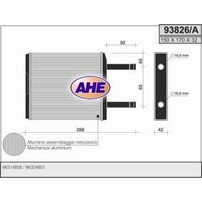 Compre Permutador de calor, aquecimento do habitáculo da AHE 93826/A a um preço baixo por 30,68 €