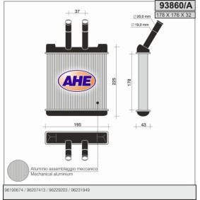 Compre Permutador de calor, aquecimento do habitáculo da AHE 93860/A a um preço baixo por 53,18 €