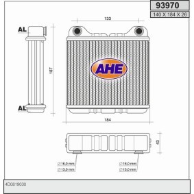 Compre Permutador de calor, aquecimento do habitáculo da AHE 93970 a um preço baixo por 65,08 €