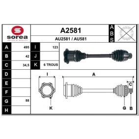 Comprar Árbol de transmisión de SNRA A2581 a bajo precio de 232,50 €