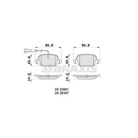 Acquista Kit pastiglie freni da BRAXIS AB0165 a buon mercato per soli 16,18 €