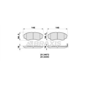 Acquista Kit pastiglie freni da BRAXIS AB0178 a buon mercato per soli 17,49 €